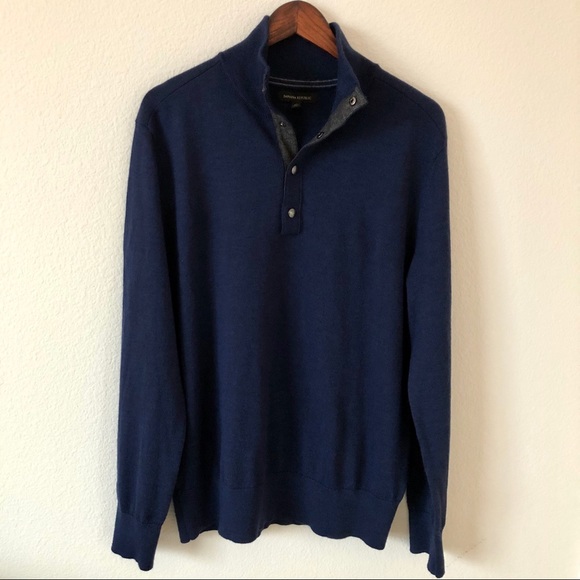 Banana Republic Merino Wool blend quarter button sweater XL - Picture 4 of 5